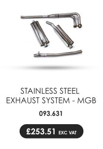 BELL STAINLESS STEEL EXHAUST SYSTEM FOR MGB RUBBER STANDARD