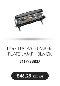 L467 Lucas Numberplate Lamp - Black