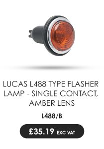 Lucas L488 Type Flasher Lamp - Single Contact, Amber Lens