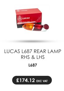 Lucas L687 Rear Lamp, Right and Left Hand Side, with Red and Amber lens