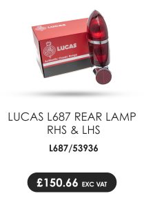 Lucas L687 rear lamp, Right and Left hand side All Red US Spec