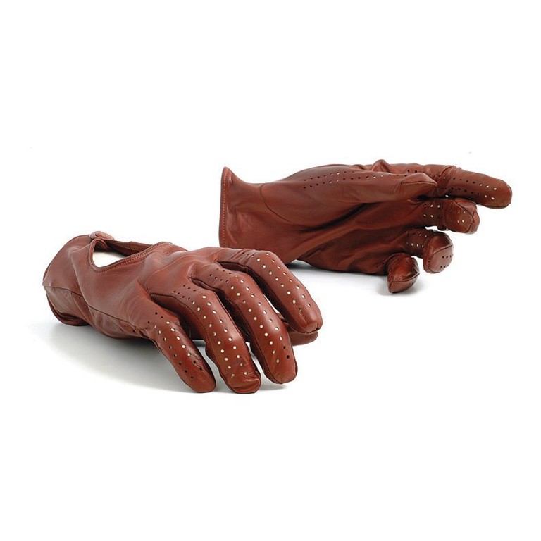 brown driving gloves