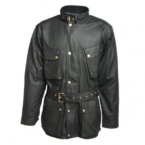 waxed cotton biker jacket