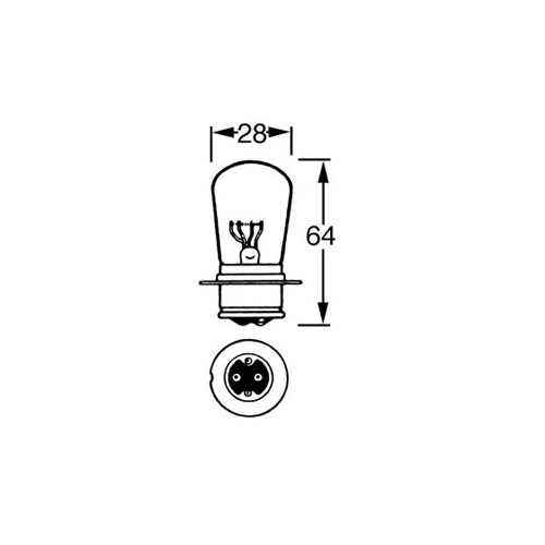 6v Bulb for BPF Headlamps - Dips to the Left - 45/35w LLb356 image #1